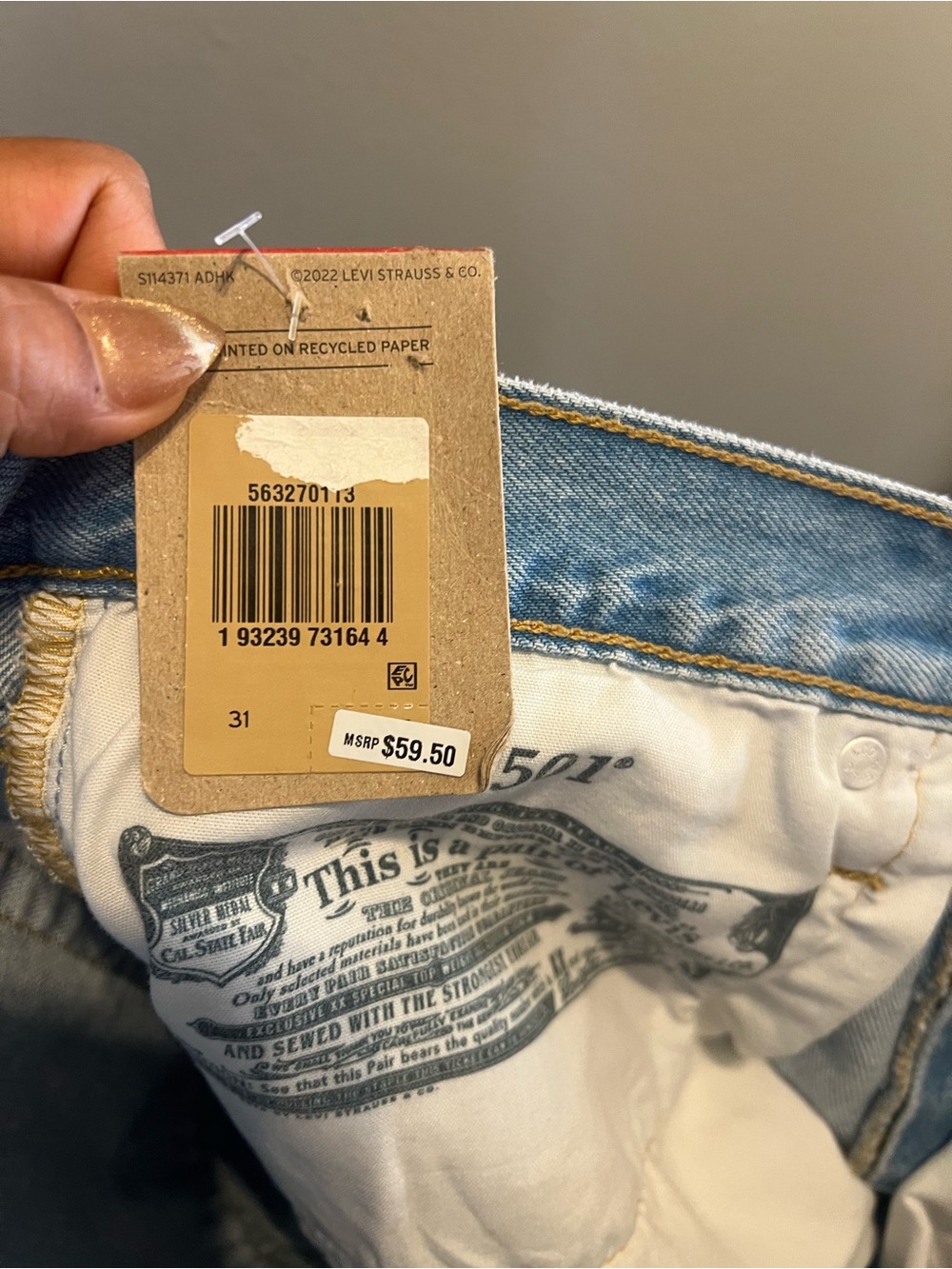 Levi's Light Blue Denim Cutoff Shorts - Picture 6 of 7